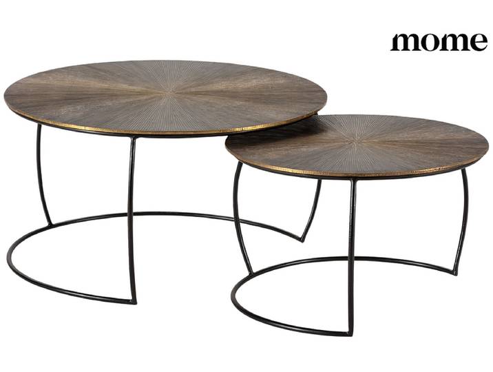 MOME Set für Couchtische SELENE 70x70x38cm goldfarben