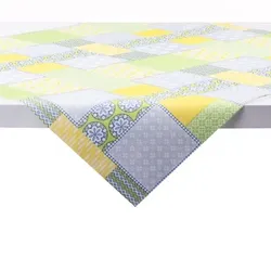 Sovie HOME Tischdecke Selina in Gelb-Grün aus Linclass® Airlaid 80 x 80 cm, 1 Stück - Frühling Sommer Citrus Punkte Blumen Struktur
