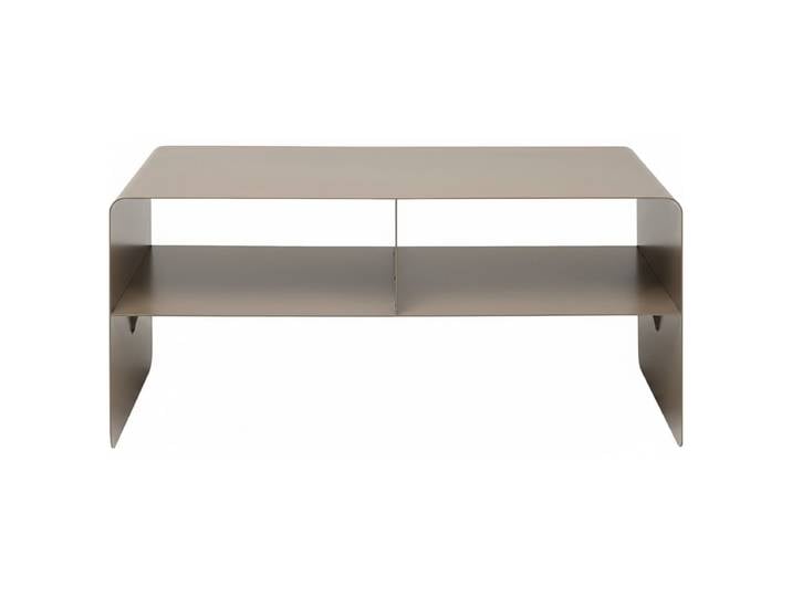Meuble TV Lounge Acier, thermolaqué Gris/Taupe 90 x 44 x 37cm