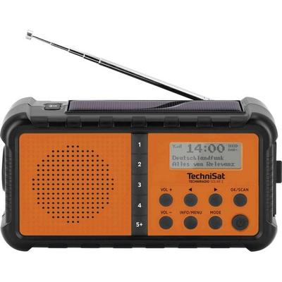 TechniSat TECHNIRADIO SOLAR 2 Tischradio DAB+, UKW USB Solarpanel, Handkurbel, Taschenlampe, wiederaufladbar, spritzwassergeschützt Orange-Schwarz