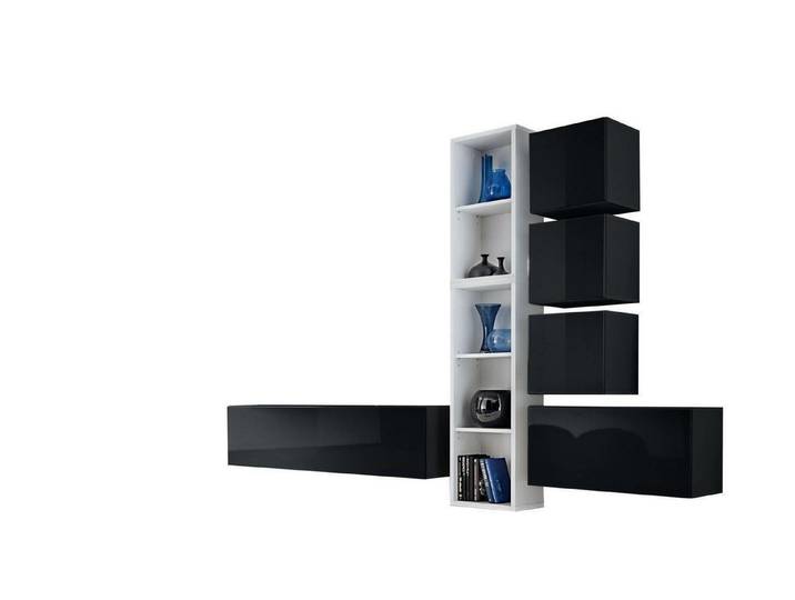 Xlmoebel Wohnwand Luxus Wandregal mit TV-Halterung in modernem Design, (6-St., Wohnwand), Hergestellt in Europa
