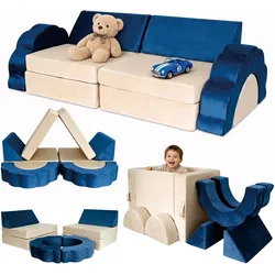 Relaxdays, Kinderstuhl + Kindertisch, 10tlg. Kinder-Spielsofa Set (Kindersofa)