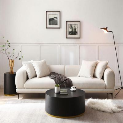 Williamspace 108.3in Upholstered Blue White 4-Seater Modern Fabric Sofa Couch