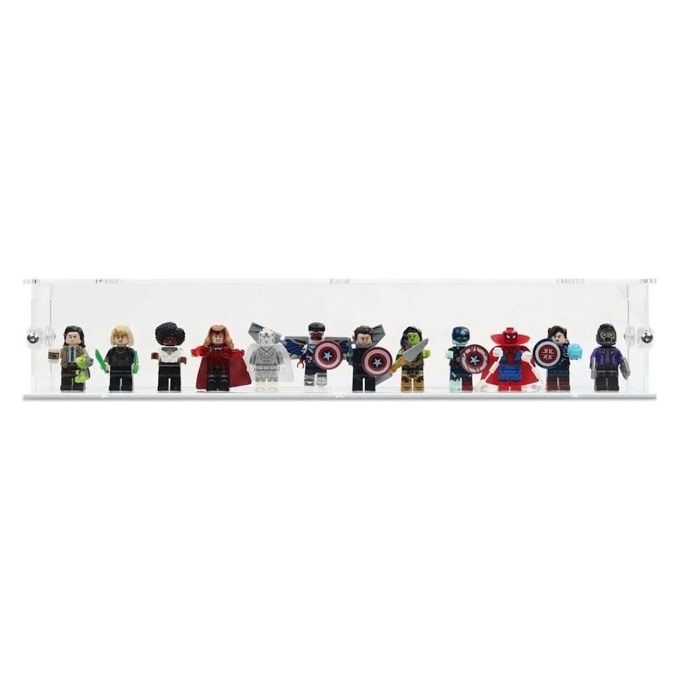iDisplayit Acryl-Display für 12 LEGO-Minifigur (mit weissem Boden und Noppen) (120213)