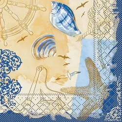 Mank Serviette aus Tissue - Del Mar, 33 x 33 cm, 100 Stück - Maritim