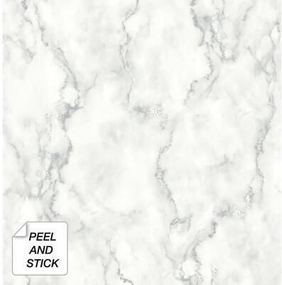 NextWall Faux Marble Peel and Stick Removable Wallpaper - 20.5 in. W x 18 ft. L