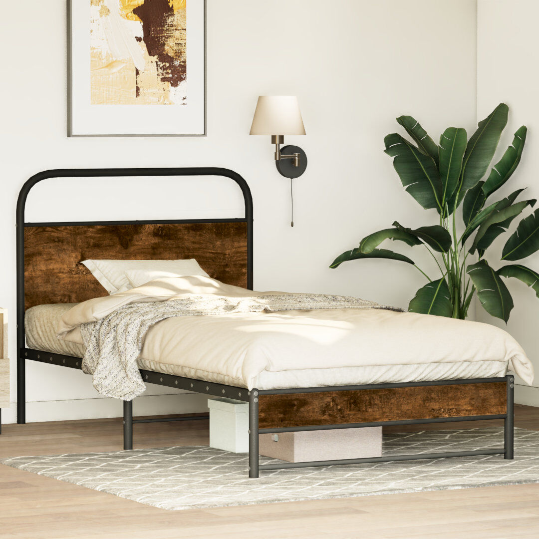 Borough Wharf Alterick Bed Frame Smoked Oak 100 x 200 cm