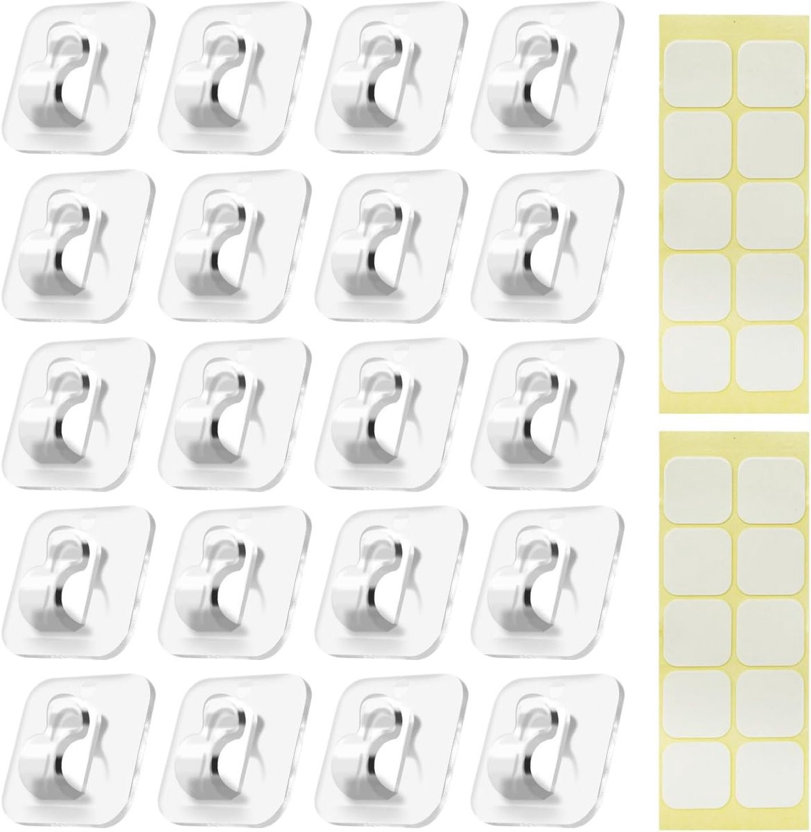 Set van 20 zelfklevende Mini-lichtclips kabelhouderorganizer met plakstrip