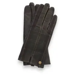 Barbour für Damen. LGL0149 Braune Lederhandschuhe Scarlet Tartan (M), Lässig, Baumwolle