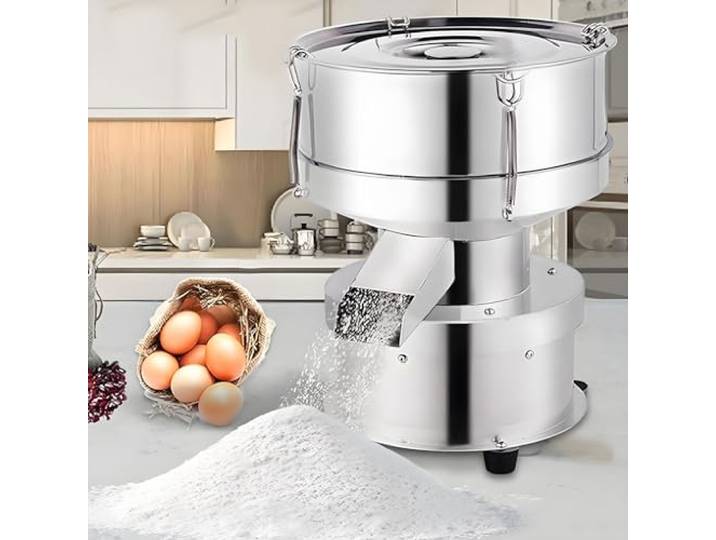 AityBuy Kommerzieller Mehlsieb Aus Edelstahl, Elektrische Sieb-Vibrationsmaschine, 50-W-Automatik-Siebschüttler Mit Edelstahlsieb, Für Pulverpartikel Und Flüssigkeiten 10cm-50mesh