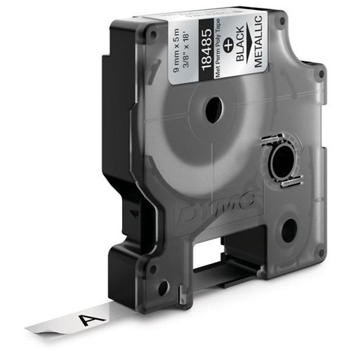 Dymo strapazierfähiges Polyesterband S0718170 / 18485 für Rhino Etikettendrucker, 9 mm x 5,5 m, metallisiert