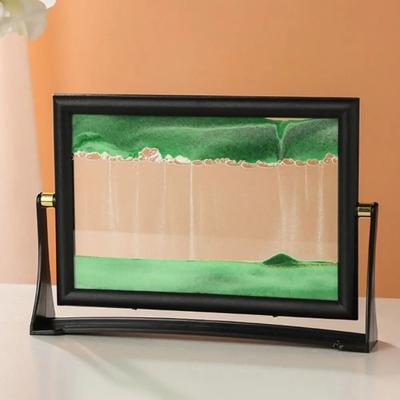 Uplift Picks Rotating Moving Sand Art Picture For Relaxing Desk Home Decor green 7 Inch