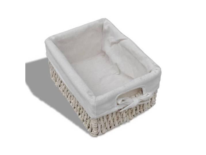 (SOLDES DEC)Étagère de rangement - Armoire à vitrine - Anti-poussière - en bois 3 paniers en tissage Blanc 01_7679758