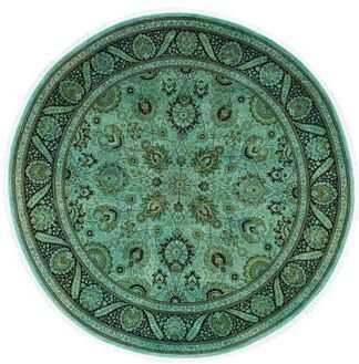 Overton "Overdyed One-of-a-Kind Hand-Knotted Area Rug - Green - 7' 1"" x 7' 1"""