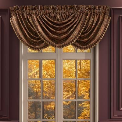 J. Queen New York Destiny Chocolate Window Waterfall Valance