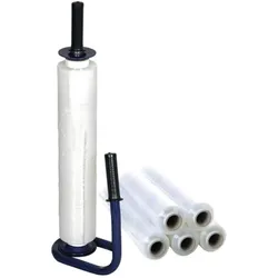 HP Autozubehör, Verpackungsmaterial, Stretchfolienset Standard L300 m x B450 mm 20 μm transparent mit 1 Abroller und 6 Rollen (1 Stk.)