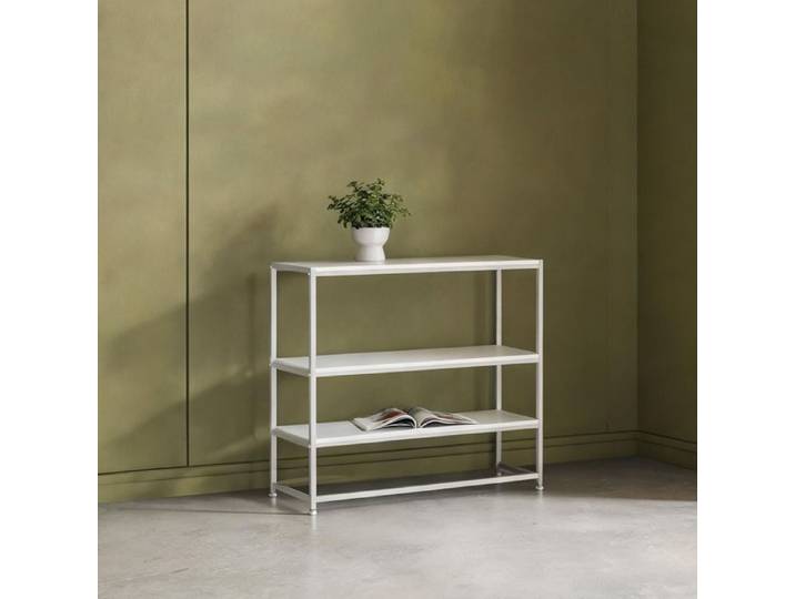 Console blanche en panneaux de particules 100x30x87 cm design épuré pour entrée ou - Blanc Panneaux de particule 100 x 30 x 87 cm
