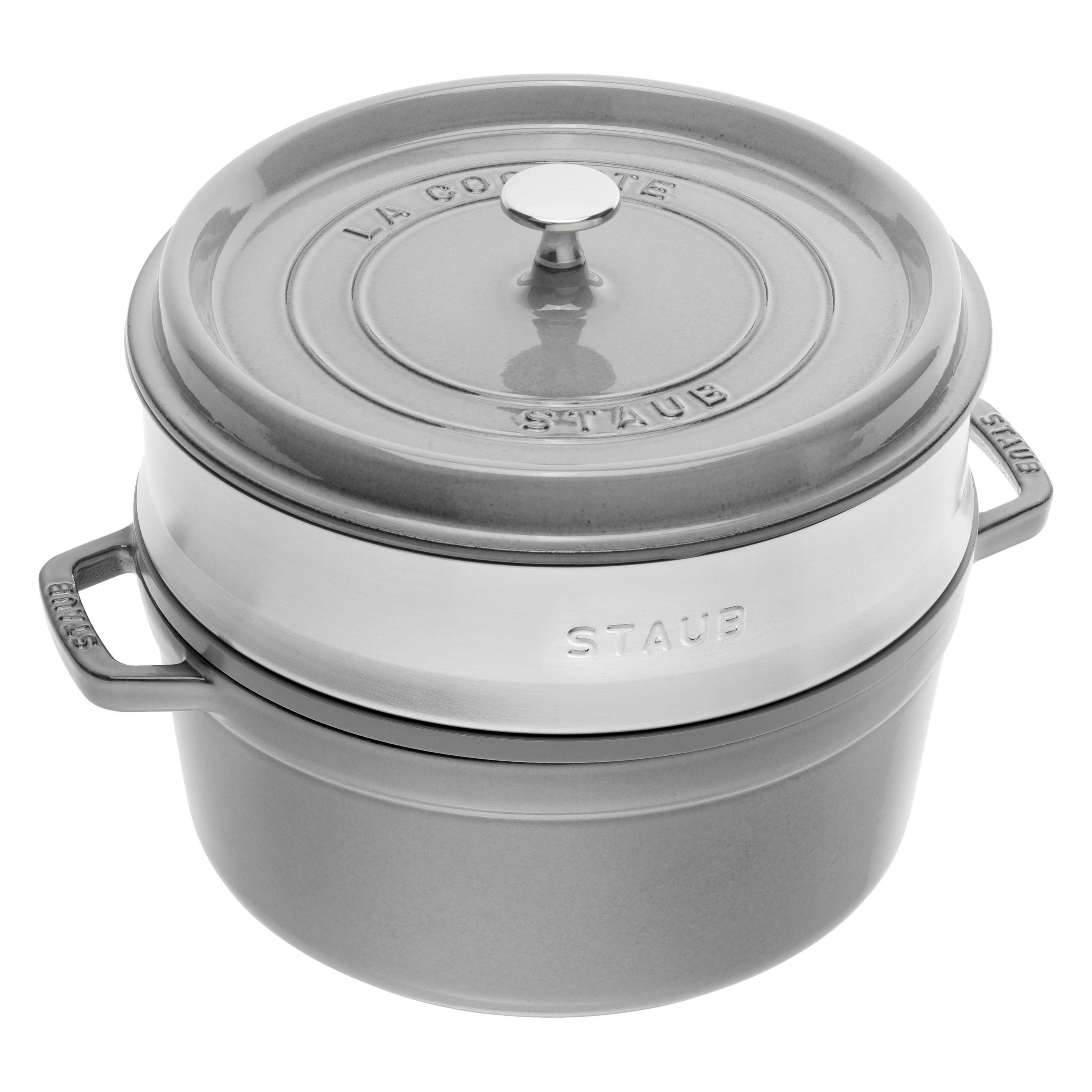 Zwilling La Cocotte Cocotte mit Dämpfeinsatz, 24 cm | Graph (Kochtopf, Edelstahl, 24 x 20.90 cm) (40508-819-0)