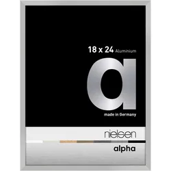 Nielsen Aluminium-Bilderrahmen Alpha  Silber Matt / Normalglas / Floatglas / 18 ...