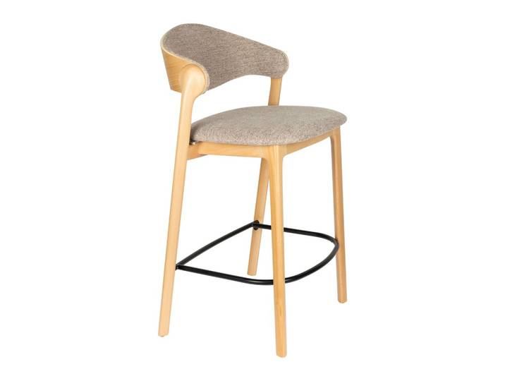Barhocker Babington im 2er-Set, Naturfarben mit Buchenholzgestell