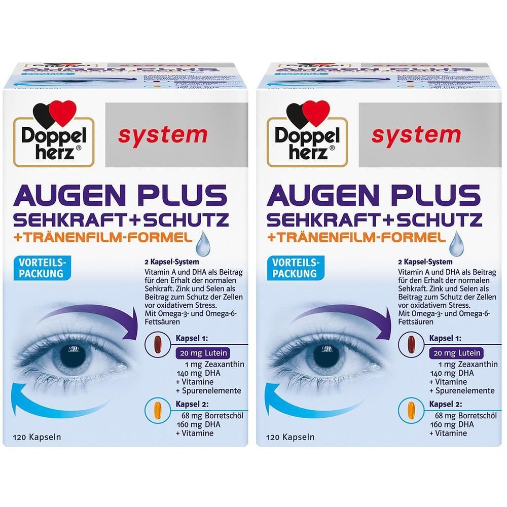 Doppelherz Augen plus Sehkraft+Schutz system Kaps. X2 2x120 St Kapseln