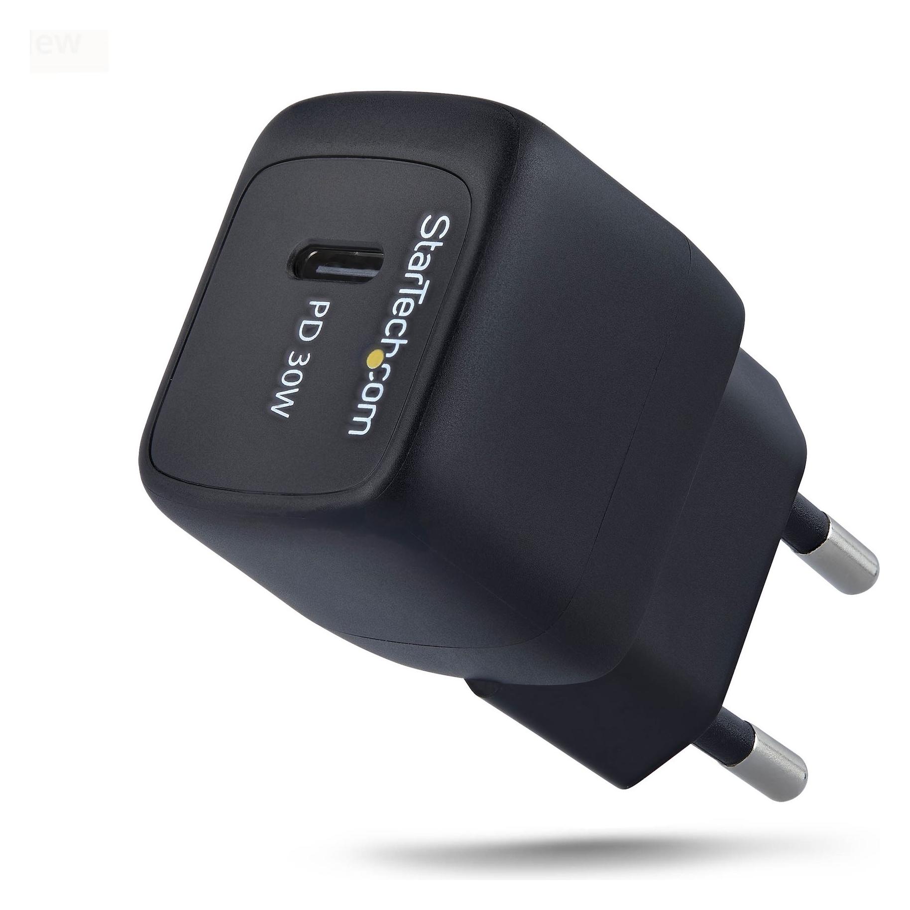 StarTech .com 103EB-WALL-CHARGER, Drinnen, AC, 20 V, 3 A, Schwarz (30 W, 1 Port) (103EB-WALL-CHARGER)