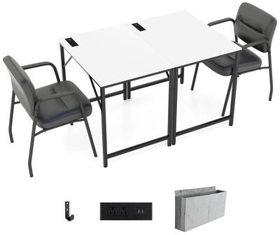 1/2/4/6 pcs 32'' Computer Desk Meeting Room Desk w/ Charging Station