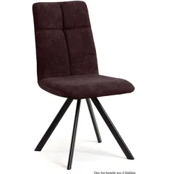 ESSZIMMERSTUHL (4er-Set) Davyd 47x92x60 Schwarz/Espresso