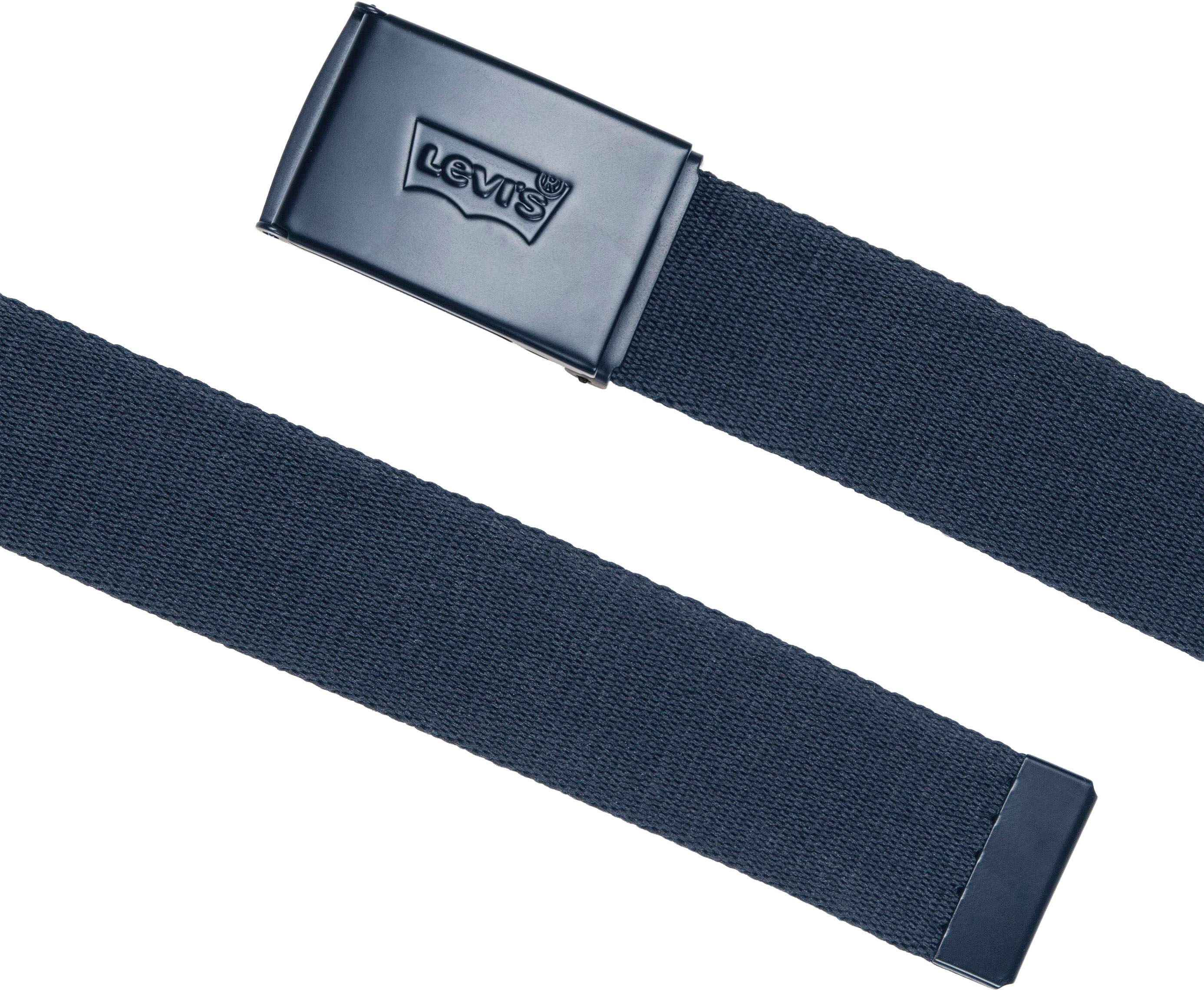 Stoffgürtel LEVI'S "GÜRTEL MIT TONAL LOGO", Damen, blau (marine), Kunstfaser, unifarben, Gürtel Stoffgürtel marine Einheitsgröße