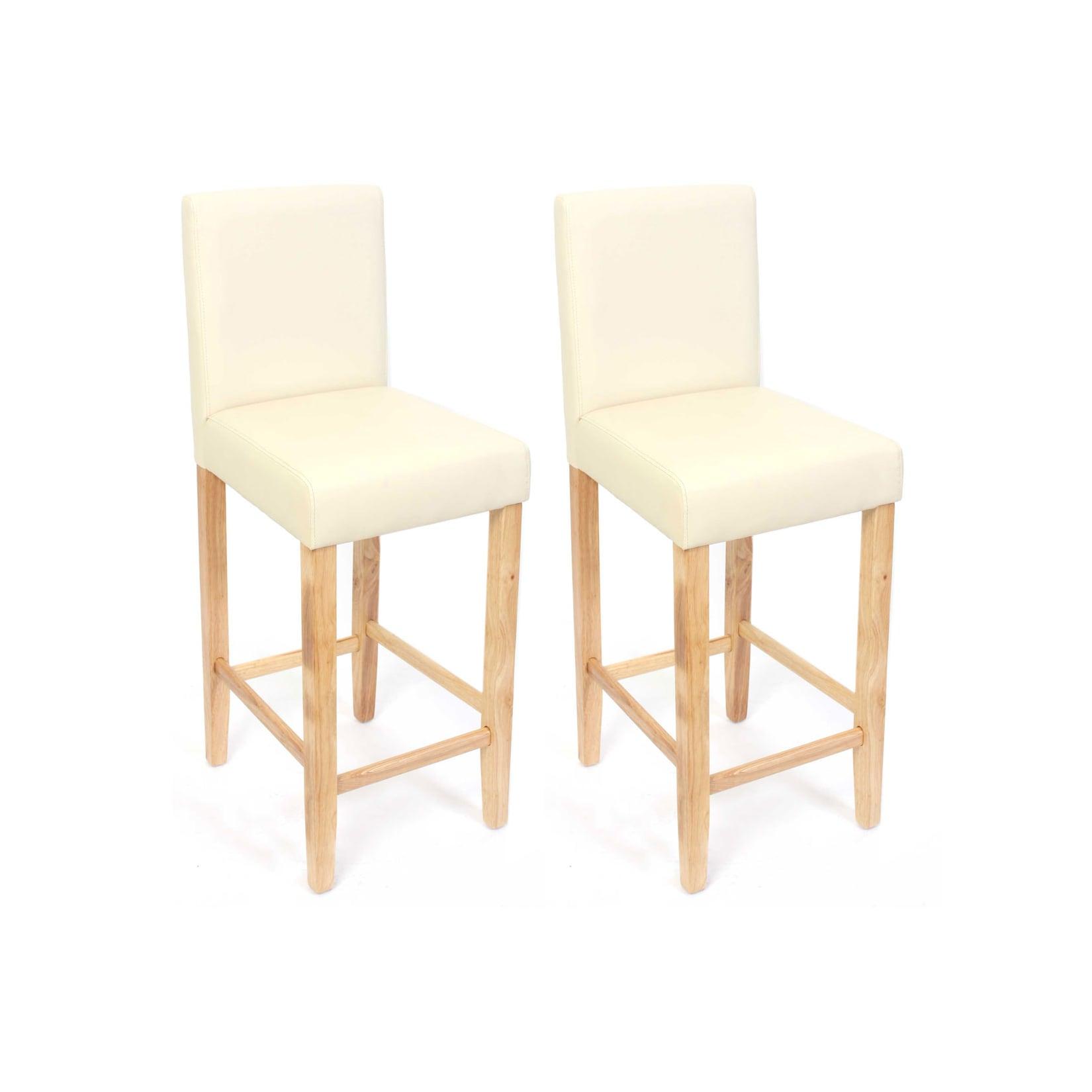 2er-Set Barhocker Cesena Kunstleder ~ creme, helle Füße