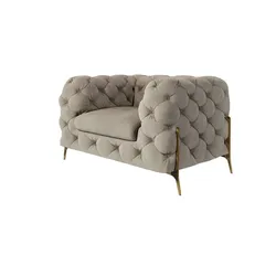 S-STYLE Chesterfield Sessel  Natalie ¦ creme ¦ Maße (cm): B: 125 H: 75