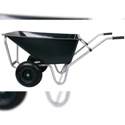 Szagato Schubkarre 160 Liter bis 250 kg Belastbarkeit, PVC, grün (Gartenkarre Bauschubkarre Baukarre Gartenschubkarre für Baustelle