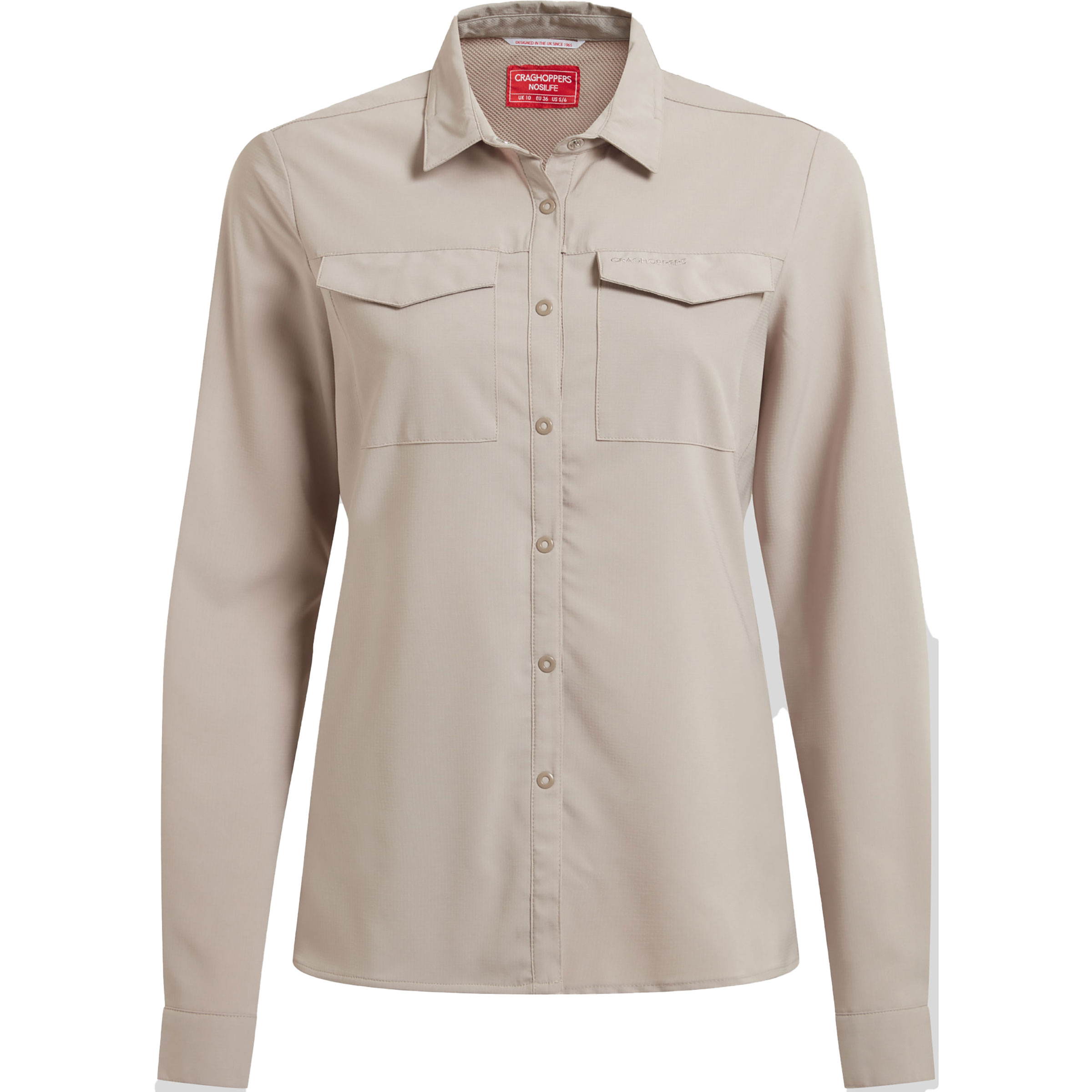 Craghoppers Nosilife Pro II Damen Blusen beige Größe XL Camping Klein verpackbar