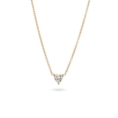 Silberkette ELLI DIAMONDS "Halskette Herz Laborgezüchteter Diamant (0.17ct) 925 Sterling Silber" Gr. 45, gold, Halsketten, Damen, Silber 925 (Sterlingsilber), Silberkette