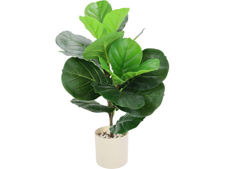 Kunstblume I.GE.A. Künstlicher Feigenbaum im Topf Zimmerpflanze , grün, B:30cm H:56cm T:28cm, Polyester, Kunstpflanzen, Kunstblume, Geigenfeige Tabakpflanze Pflanze Kunstpflanze Kunstbaum Dekobaum