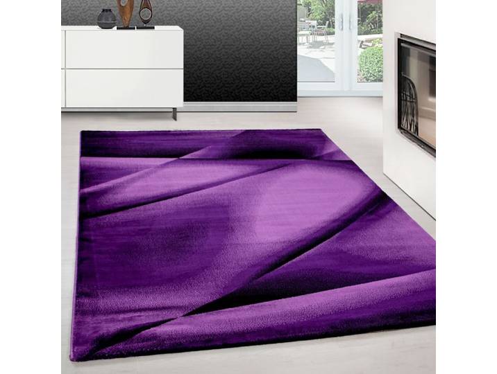 Teppium Tapis de Salon Design Abstrait Violet 140x200 cm Moderne Tapis Moelleux