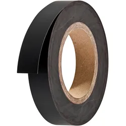 Magnetband farbig 25 mm | schwarz | 10 m | 0,85 mm, Ferrit, PVC