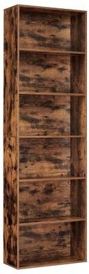 "Garvee 71.4"" Tall 6-Tier Wood Bookcase, Slim Industrial Bookshelf with Anti-Tip Design"