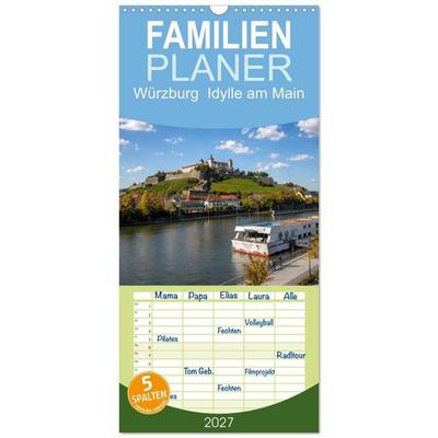 Familienplaner 2027 - Würzburg Idylle am Main mit 5 Spalten (Wandkalender, 21 x 45 cm) CALVENDO