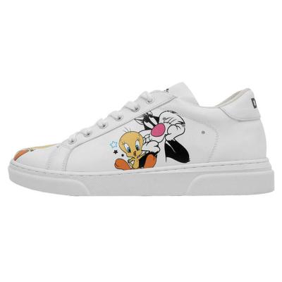 Sneaker DOGO "Ace Low-Top Sneaker Life Goes On Damen Sneaker, Ace Low-Top", Damen, Gr. 41, Normalschaft, weiß, Lederimitat, Schuhe Sneaker, Handgefertigt