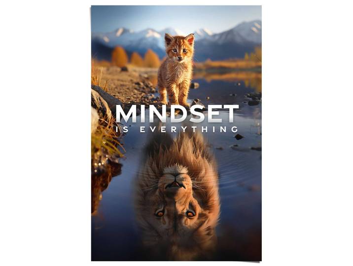 Poster REINDERS Mindset is Everything , bunt (farbe bild(er): mehrfarbig), B:61cm H:91,5cm T:0,1cm, Bilder, Poster, Hobbyraum - Mehrfarbig - 150 gr. Papier - Tiere - 61x91,5 cm