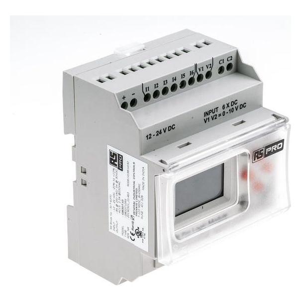 RS PRO Logic Module w. Display 8I/4O 12-24V (9176370)