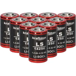 XCell 10x Kraftmax Lithium 3,6V Batterie LS14250 1/2 AA - Zelle