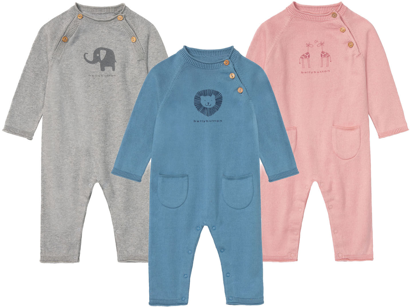 BELLYBUTTON Baby Mädchen / Jungen Strickoverall mit Tiermotiv