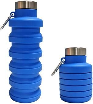 Inspire Essentials Collapsible Silicone Water Bottle BPA Free Foldable Travel Water Bottle 2