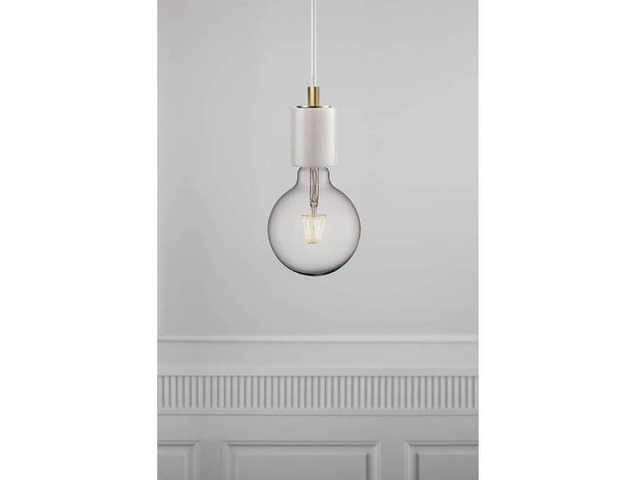Pendelleuchte Siv Ø 6cm Weiß/Weiß Marmor E27