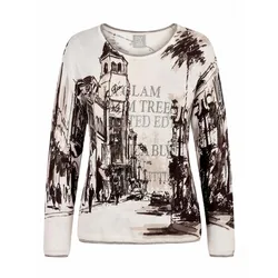 Rundhals-Pullover Rabe weiss, 44