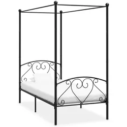 vidaXL Himmelbett-Gestell Schwarz Metall 90 x 200 cm