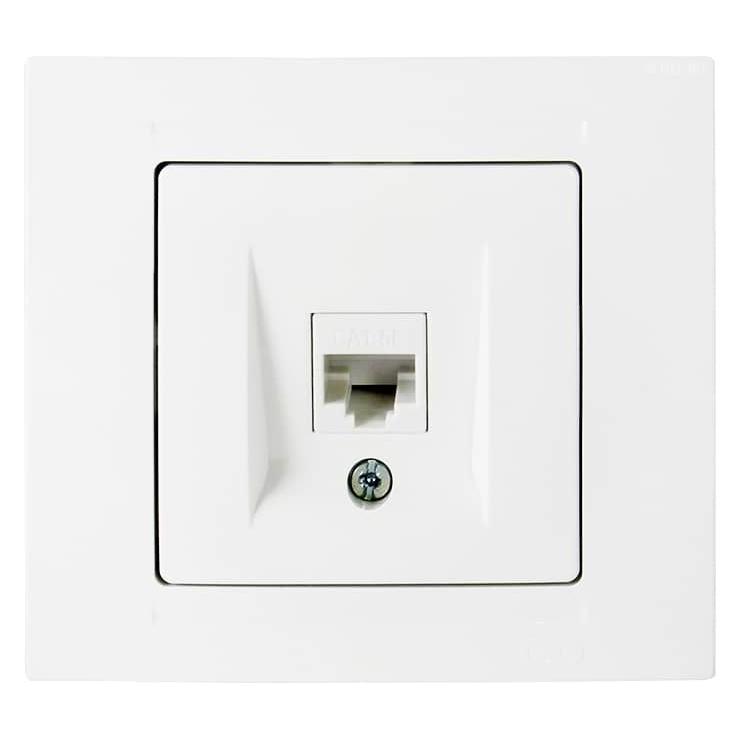 Gunsan Moderna Datenbuchse 1-fach CAT5e Internet Netzwerk Weiss (31793599)