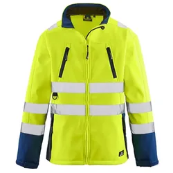 Warnschutz-Softshelljacke "PITTSBURGH" - M - leuchtgelb/navy